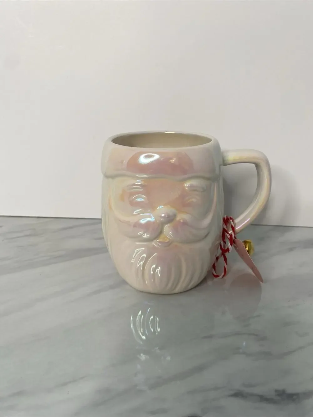 Anthropologie Merry Santa Claus Mug – Pearl Luster Holiday Cup 15 oz – NEW